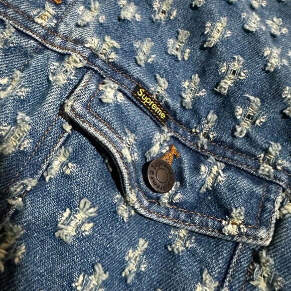 Supreme Hole Punch Denim Trucker Jacket - Picture 2 of 10
